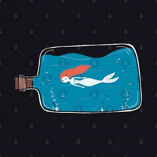 Little mermaid in a bottle by Arpi Design Studio